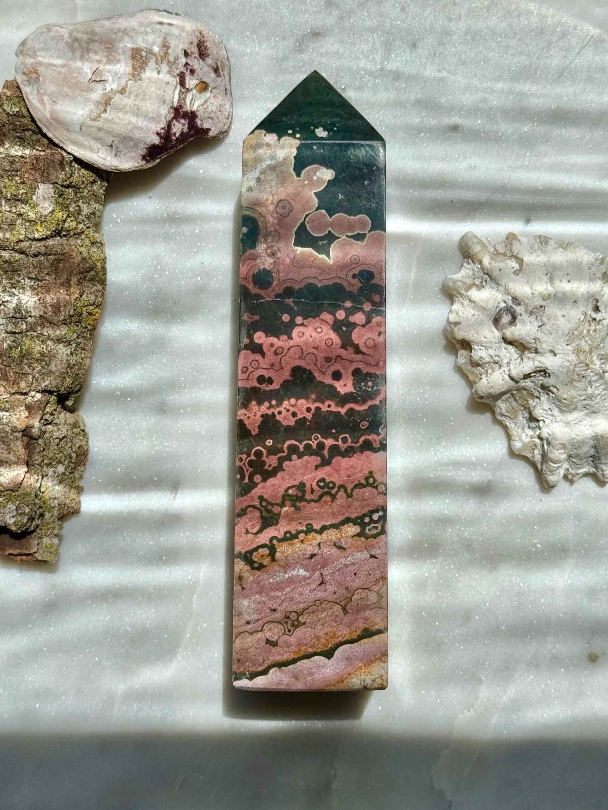 Pink Ocean Jasper Tower | Pink Sea Jasper Tower | Gift for Crystal Lover | Unique Crystal | Rare Crystal | Pink Crystal | Ocean Jasper Tower