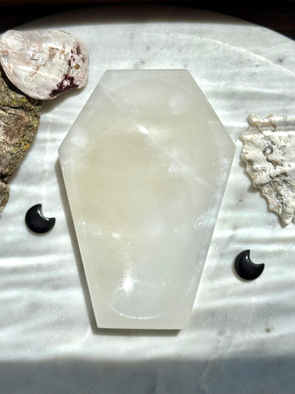 Onyx Coffin Dish | Gift for Crystal Lover | Unique Crystal Gift | Crystal Jewelry Dish | Spooky Season Decor | Halloween Gift