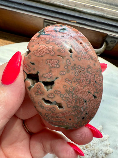 Ocean Jasper Palm Stone | Ocean Jasper | Gift for Crystal Lover | Calming Crystal | JoyfulCrystal | Rare Crystal | Unique Crystal