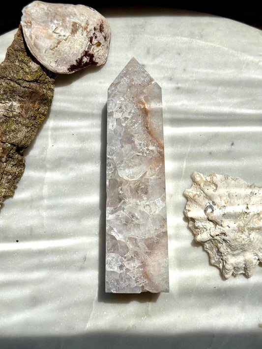 Amethyst and Clear Quartz Tower | Amethyst | Clear Quartz | Gift for Crystal Lover | Unique Crystal | Combo Crystal