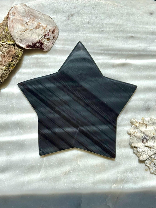 Midnight Lace Obsidian Star | Midnight Lace Obsidian | Unique Crystal | Rare Crystal | Crystal Star | Black Crystal |