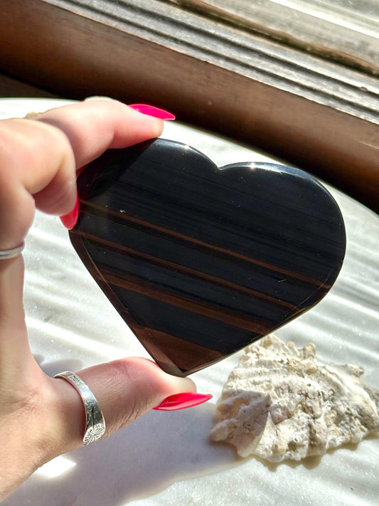 Midnight Lace Obsidian Heart | Midnight Lace Obsidian | Unique Crystal | Rare Crystal | Crystal Heart | Black Crystal |