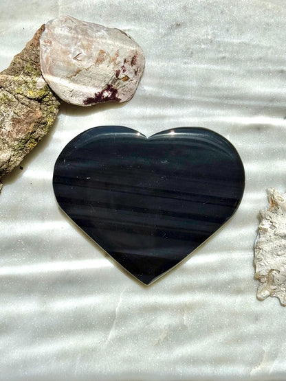 Midnight Lace Obsidian Heart | Midnight Lace Obsidian | Unique Crystal | Rare Crystal | Crystal Heart | Black Crystal |
