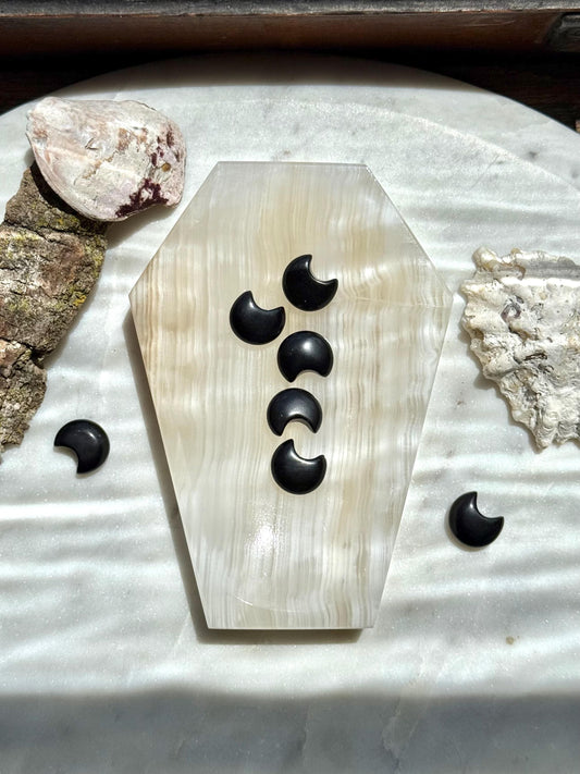 Banded Onyx Coffin Dish | Gift for Crystal Lover | Unique Crystal Gift | Crystal Jewelry Dish | Spooky Season Decor | Halloween Gift