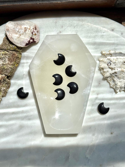 Onyx Coffin Dish | Gift for Crystal Lover | Unique Crystal Gift | Crystal Jewelry Dish | Spooky Season Decor | Halloween Gift