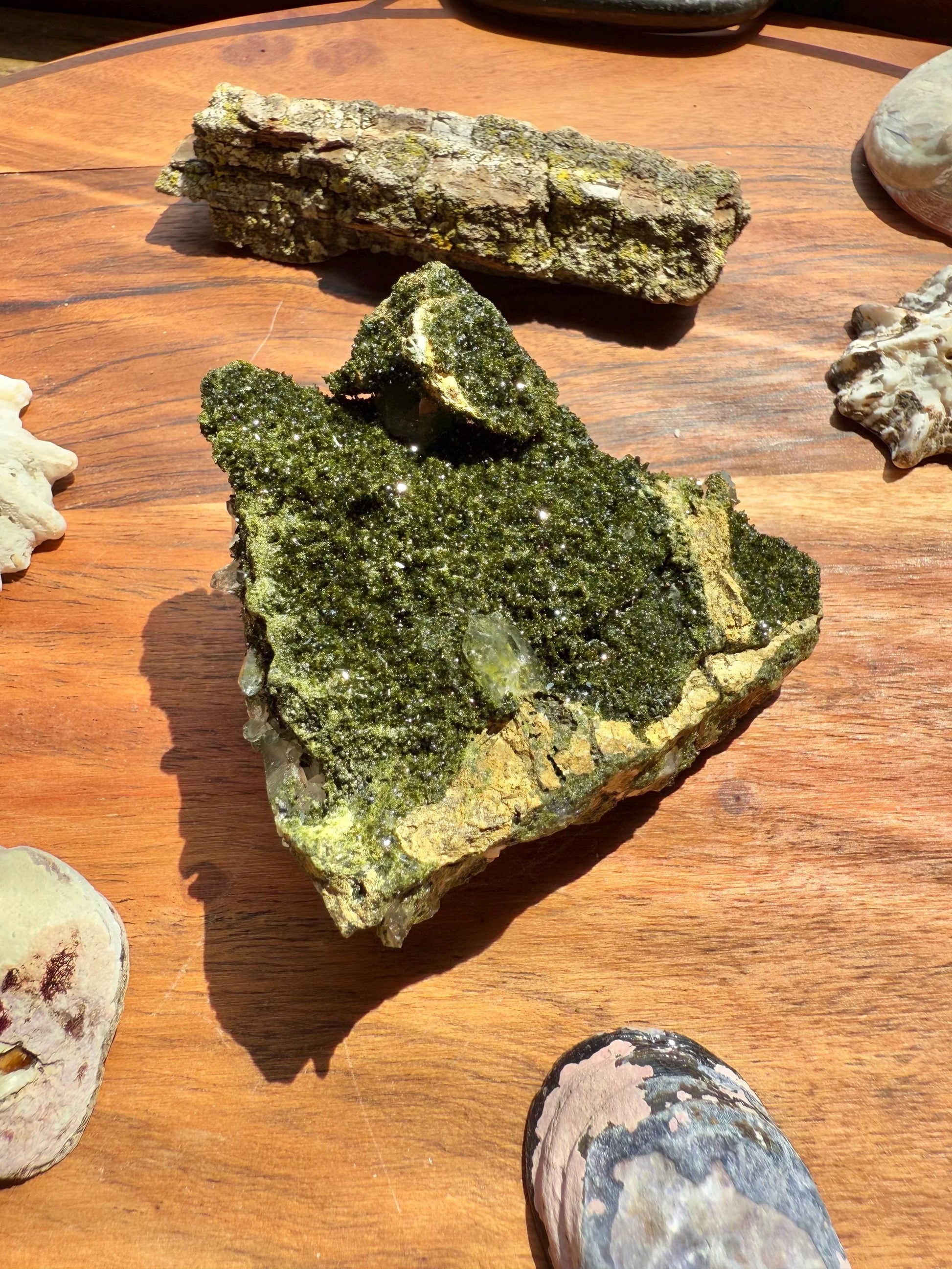 High Quality Epidote and Quartz Free Form || Epidote and Quartz || Forest Fairy Quartz || Raw Crystal || Sparkly Crystal