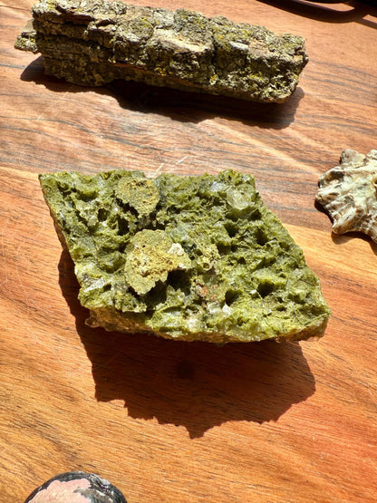 High Quality Epidote and Quartz Free Form || Epidote and Quartz || Forest Fairy Quartz || Raw Crystal || Sparkly Crystal