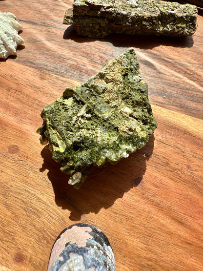 High Quality Epidote and Quartz Free Form || Epidote and Quartz || Forest Fairy Quartz || Raw Crystal || Sparkly Crystal