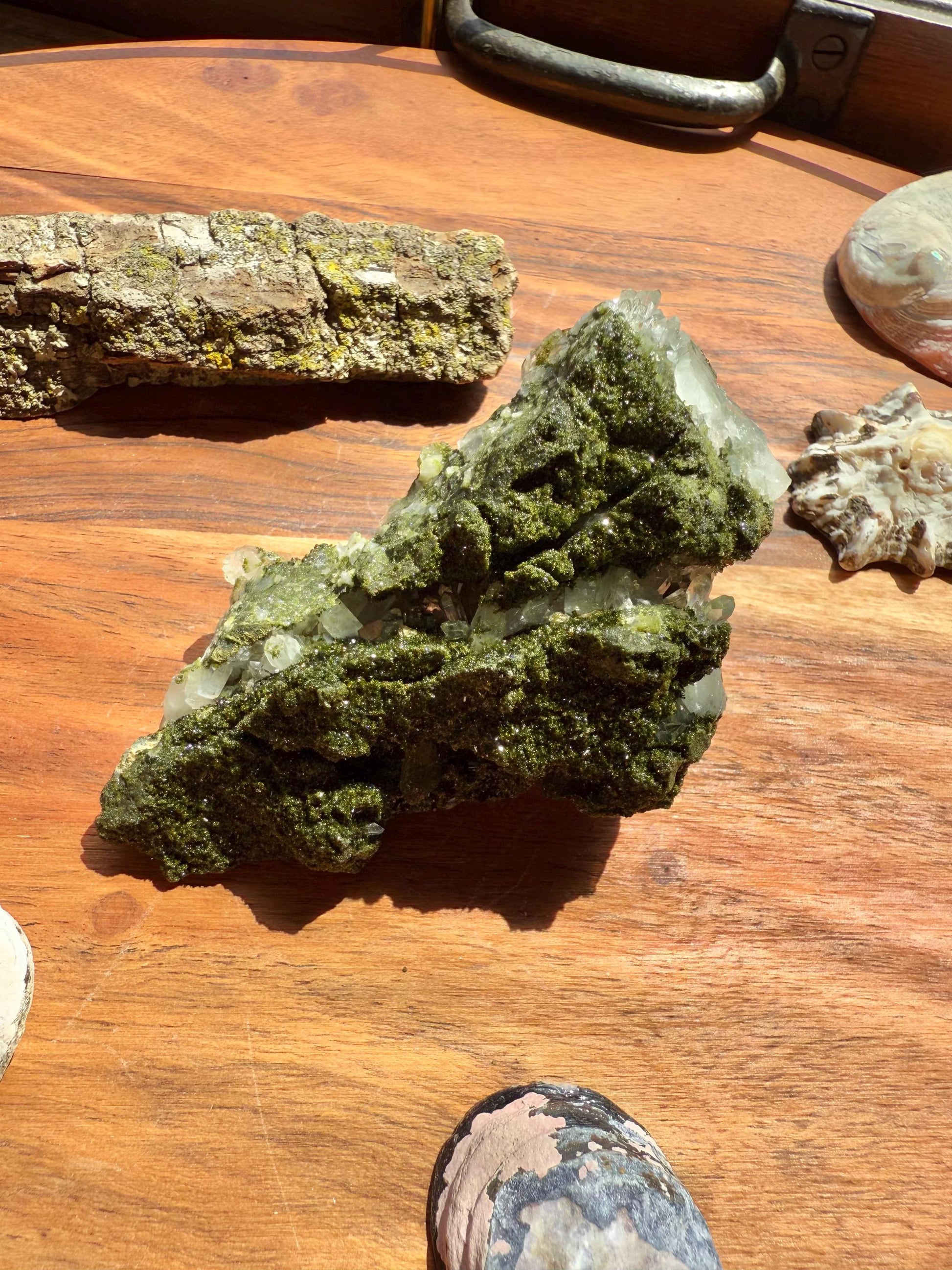 High Quality Epidote and Quartz Free Form || Epidote and Quartz || Forest Fairy Quartz || Raw Crystal || Sparkly Crystal