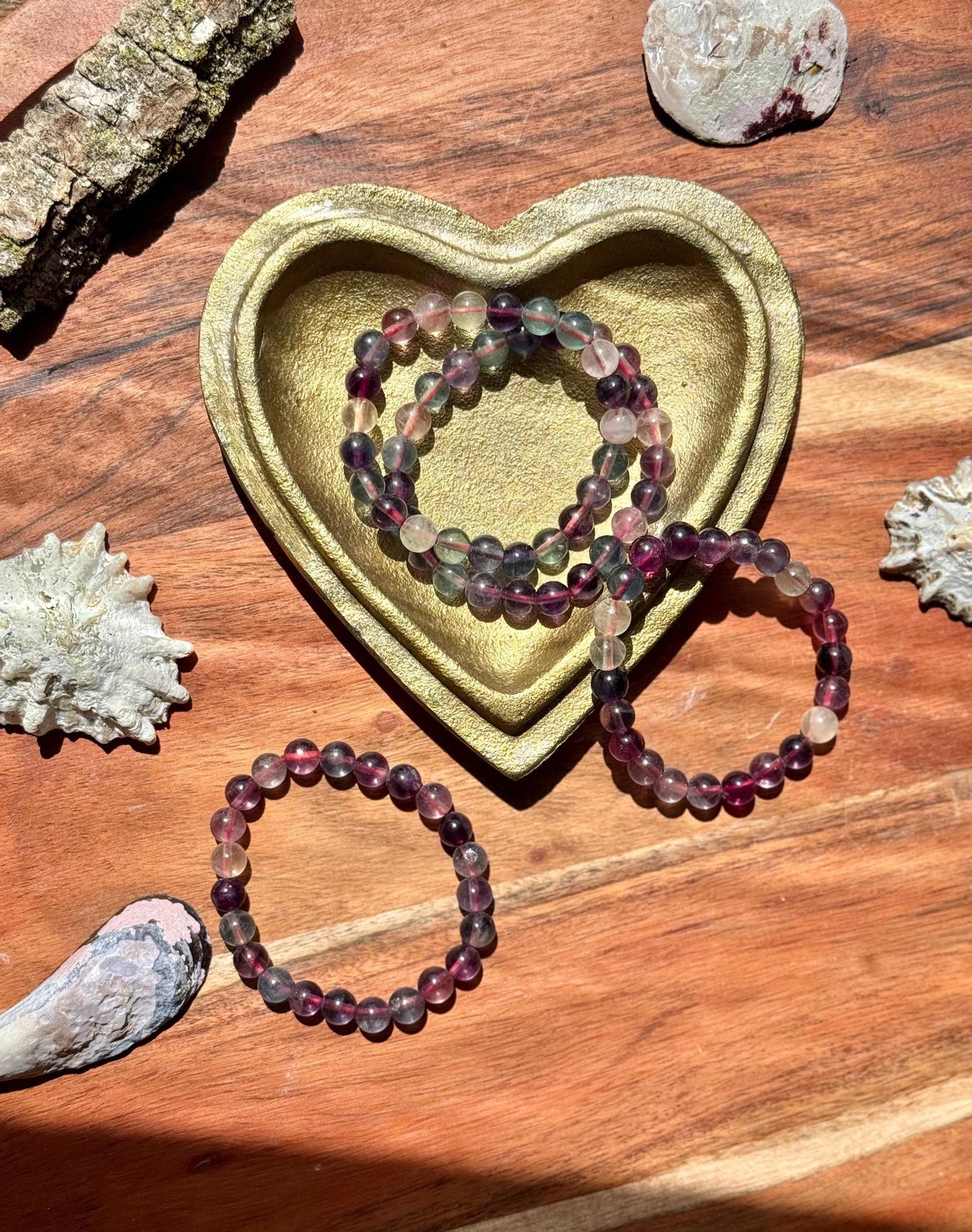 Rainbow Fluorite Bracelet 8mm || Rainbow Fluorite || Purple Crystal Bracelet || Gift for Crystal Lover || Gift for Mom || Crystal Bracelet