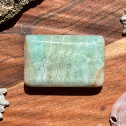Caribbean Calcite Palm Stone || Caribbean Calcite Rectangle || Soap Shaped Caribbean Calcite || Crystal Gift || Caribbean Calcite