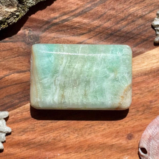Caribbean Calcite Palm Stone || Caribbean Calcite Rectangle || Soap Shaped Caribbean Calcite || Crystal Gift || Caribbean Calcite