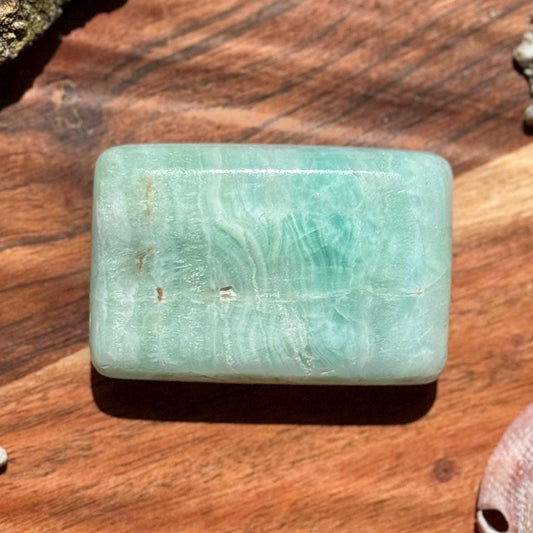 Caribbean Calcite Palm Stone || Caribbean Calcite Rectangle || Soap Shaped Caribbean Calcite || Crystal Gift || Caribbean Calcite