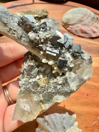 High Quality Calcite Covered Quartz with Pyrite from Mongolia || Calcite || Quartz || Pyrite || Raw Crystal Cluster || Combo Mineral
