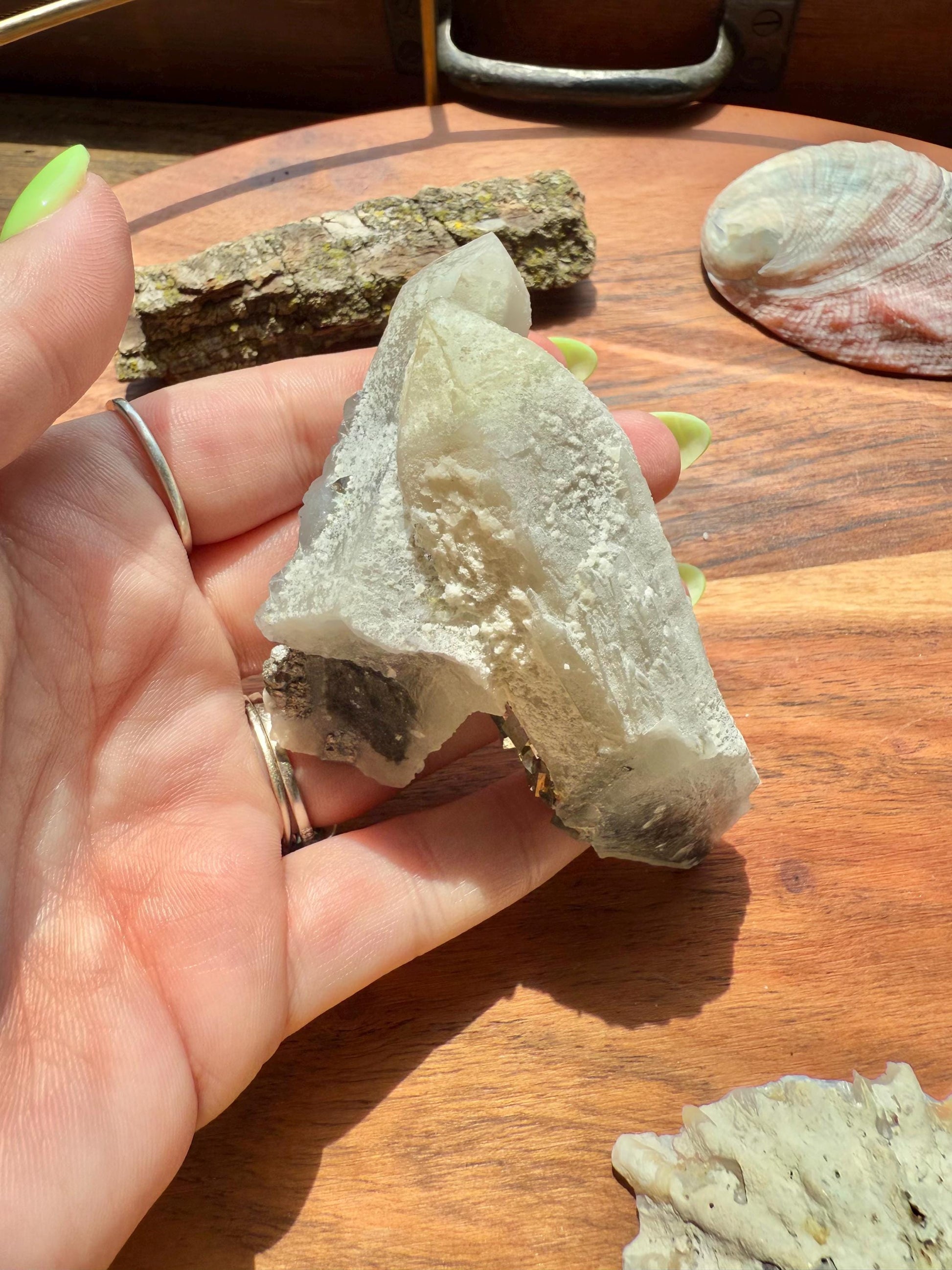 High Quality Calcite Covered Quartz with Pyrite from Mongolia || Calcite || Quartz || Pyrite || Raw Crystal Cluster || Combo Mineral