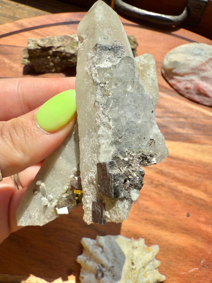 High Quality Calcite Covered Quartz with Pyrite from Mongolia || Calcite || Quartz || Pyrite || Raw Crystal Cluster || Combo Mineral
