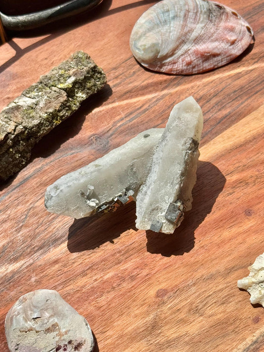 High Quality Calcite Covered Quartz with Pyrite from Mongolia || Calcite || Quartz || Pyrite || Raw Crystal Cluster || Combo Mineral