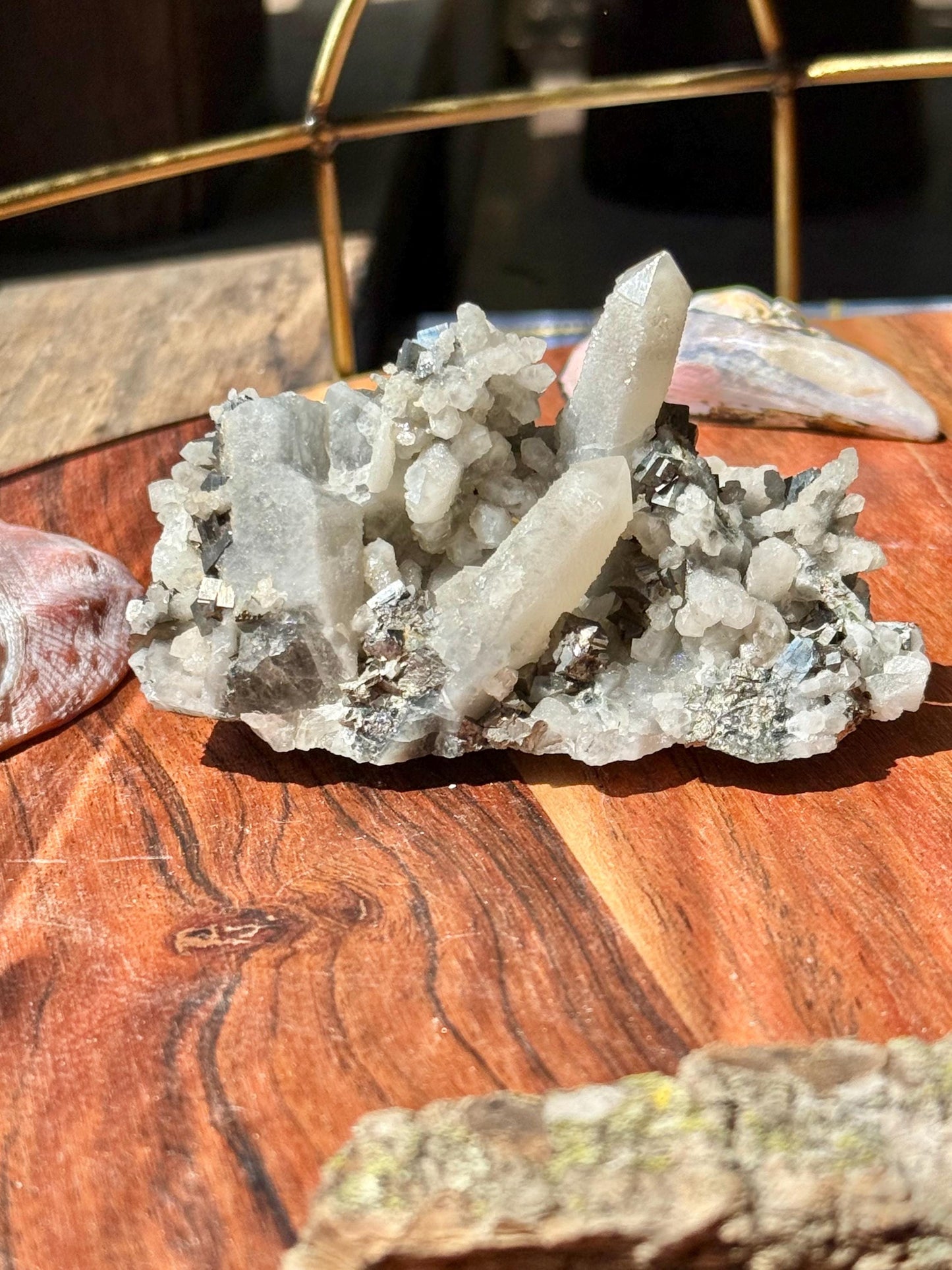 High Quality Calcite Covered Quartz with Pyrite from Mongolia || Calcite || Quartz || Pyrite || Raw Crystal Cluster || Combo Mineral