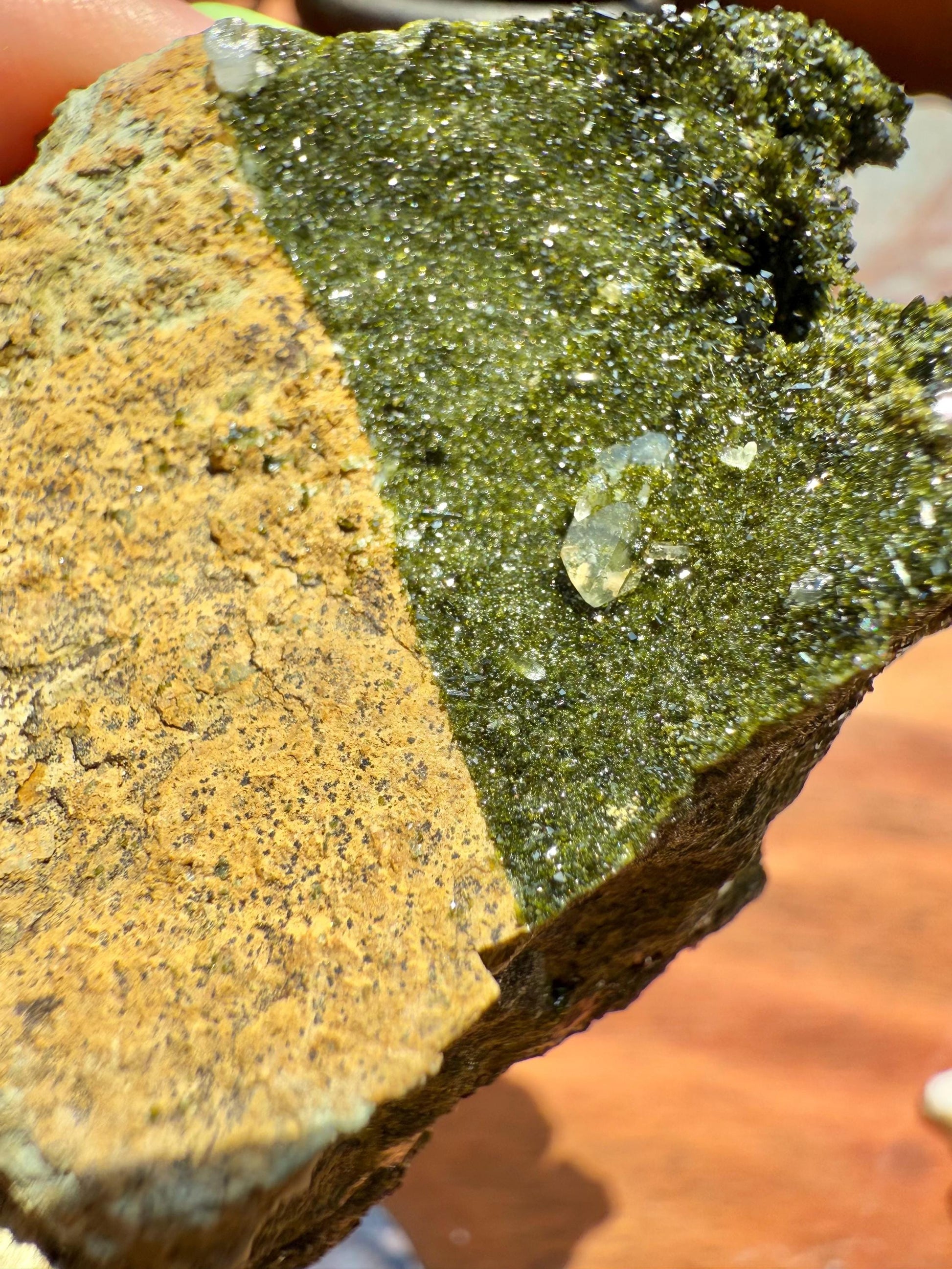 High Quality Epidote and Quartz Free Form || Epidote and Quartz || Forest Fairy Quartz || Raw Crystal || Sparkly Crystal