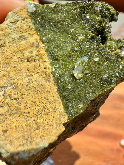 High Quality Epidote and Quartz Free Form || Epidote and Quartz || Forest Fairy Quartz || Raw Crystal || Sparkly Crystal