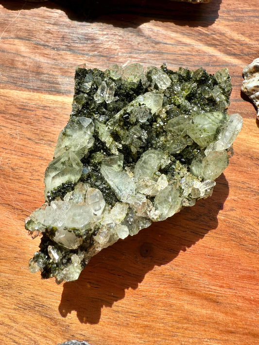 High Quality Epidote and Quartz Free Form || Epidote and Quartz || Forest Fairy Quartz || Raw Crystal || Sparkly Crystal