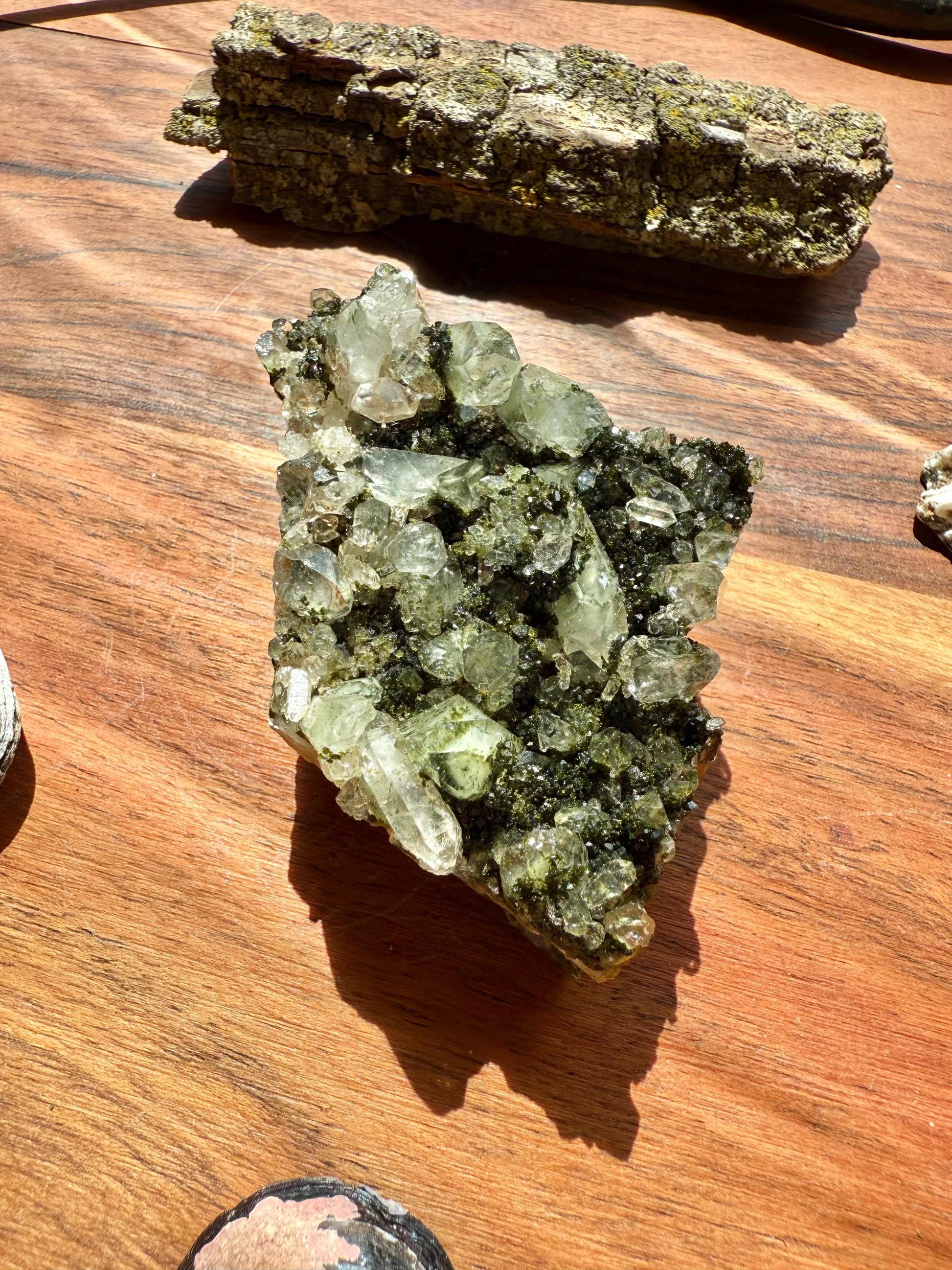 High Quality Epidote and Quartz Free Form || Epidote and Quartz || Forest Fairy Quartz || Raw Crystal || Sparkly Crystal