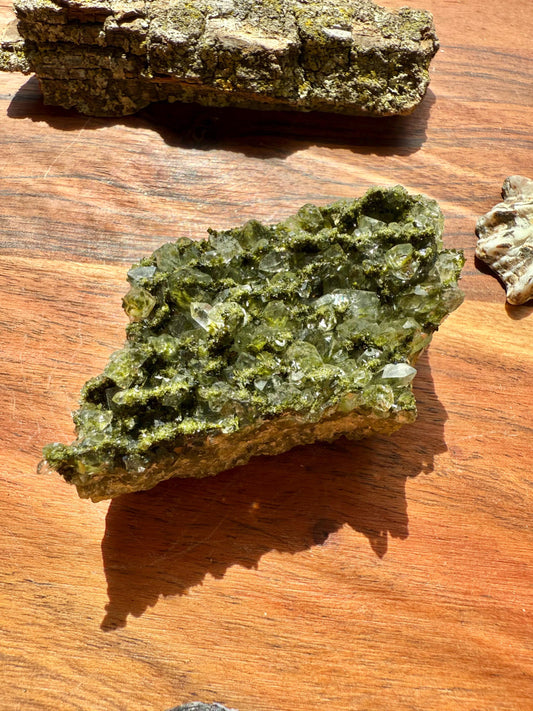 High Quality Epidote and Quartz Free Form || Epidote and Quartz || Forest Fairy Quartz || Raw Crystal || Sparkly Crystal