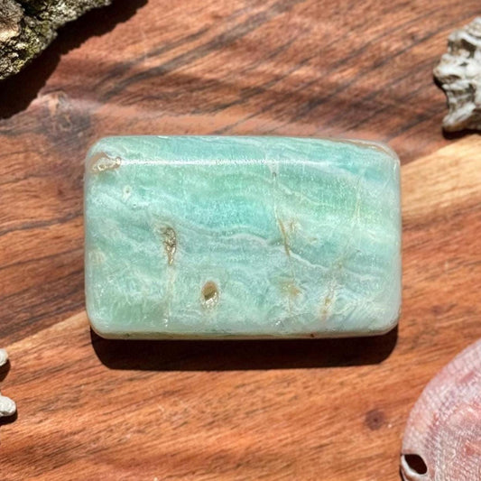 Caribbean Calcite Palm Stone || Caribbean Calcite Rectangle || Soap Shaped Caribbean Calcite || Crystal Gift || Caribbean Calcite