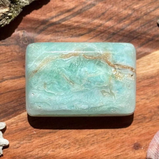 Caribbean Calcite Palm Stone || Caribbean Calcite Rectangle || Soap Shaped Caribbean Calcite || Crystal Gift || Caribbean Calcite