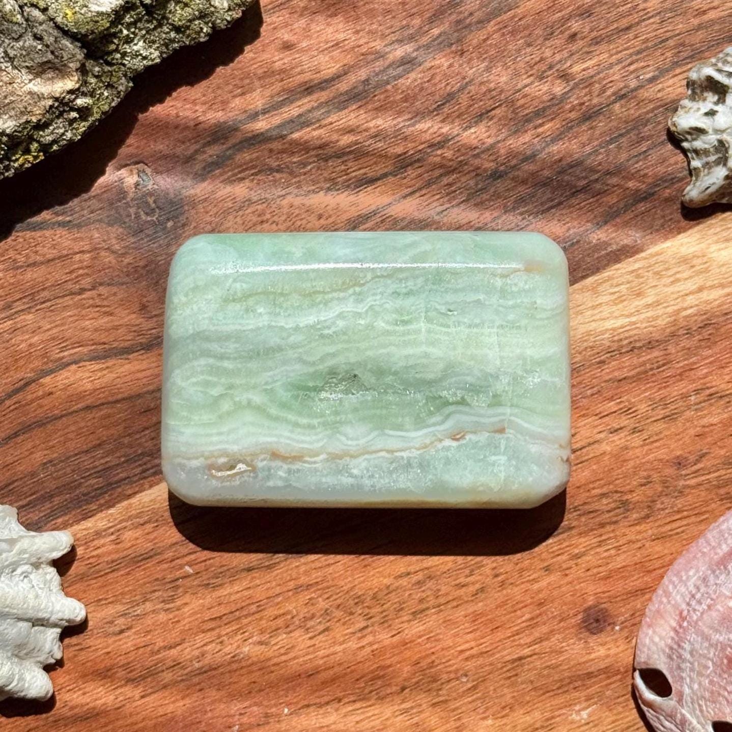 Caribbean Calcite Palm Stone || Caribbean Calcite Rectangle || Soap Shaped Caribbean Calcite || Crystal Gift || Caribbean Calcite