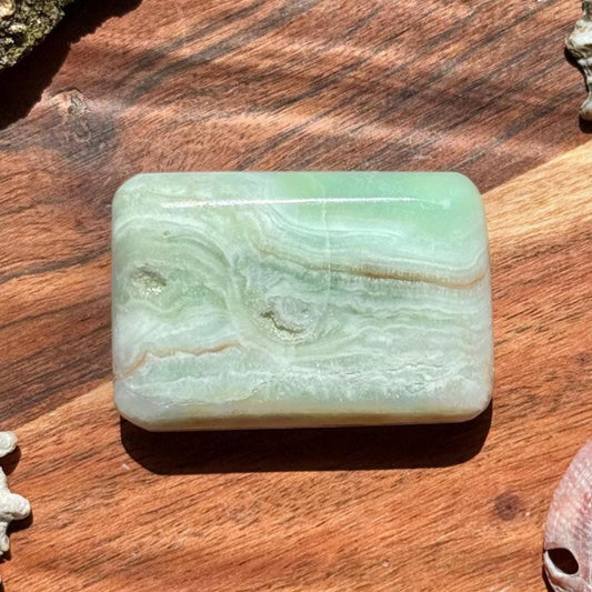 Caribbean Calcite Palm Stone || Caribbean Calcite Rectangle || Soap Shaped Caribbean Calcite || Crystal Gift || Caribbean Calcite