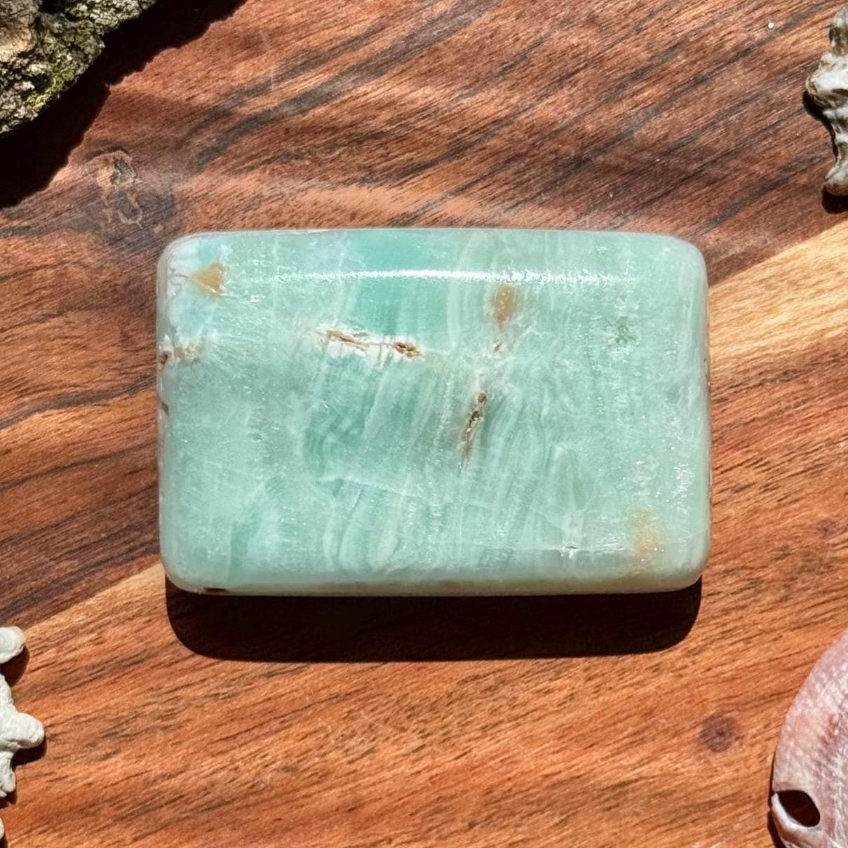 Caribbean Calcite Palm Stone || Caribbean Calcite Rectangle || Soap Shaped Caribbean Calcite || Crystal Gift || Caribbean Calcite