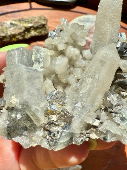 High Quality Calcite Covered Quartz with Pyrite from Mongolia || Calcite || Quartz || Pyrite || Raw Crystal Cluster || Combo Mineral