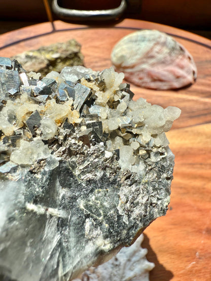 High Quality Calcite Covered Quartz with Pyrite from Mongolia || Calcite || Quartz || Pyrite || Raw Crystal Cluster || Combo Mineral