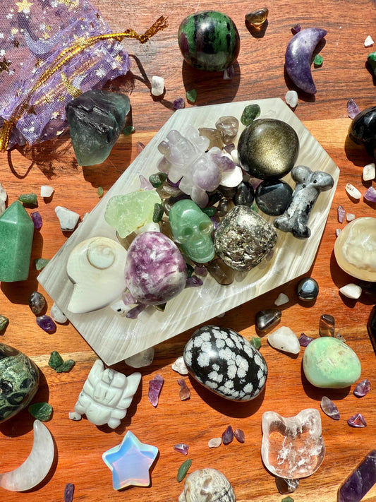Spooky Season Crystal Scoop [1 Scoop] | Crystal Scoops | Crystal Confetti | Gift for Crystal Lover | Unique Gift | Crystal Tumbles