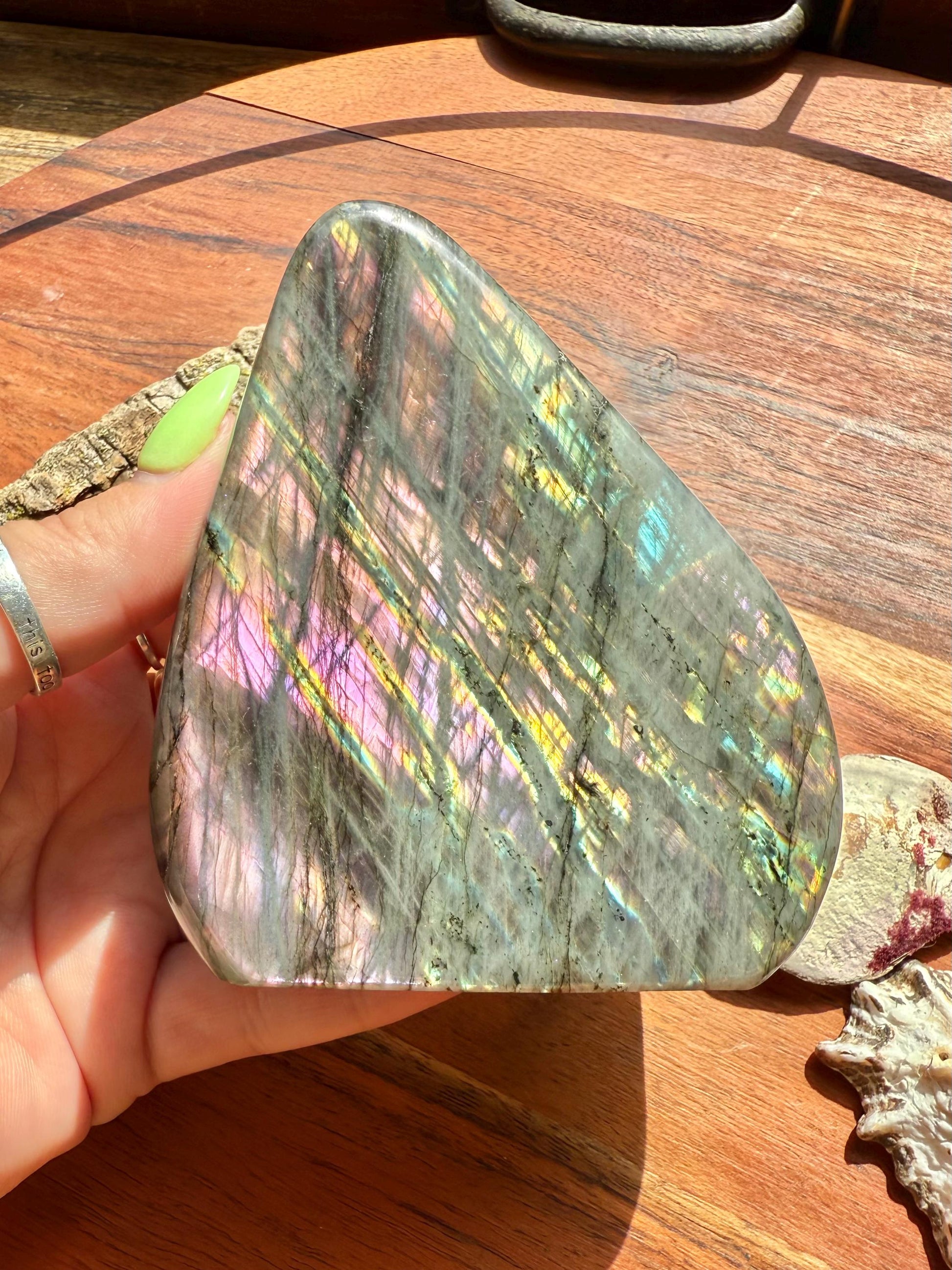 Purple and Pink Flash Labradorite Freeform