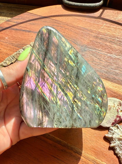 Purple and Pink Flash Labradorite Freeform