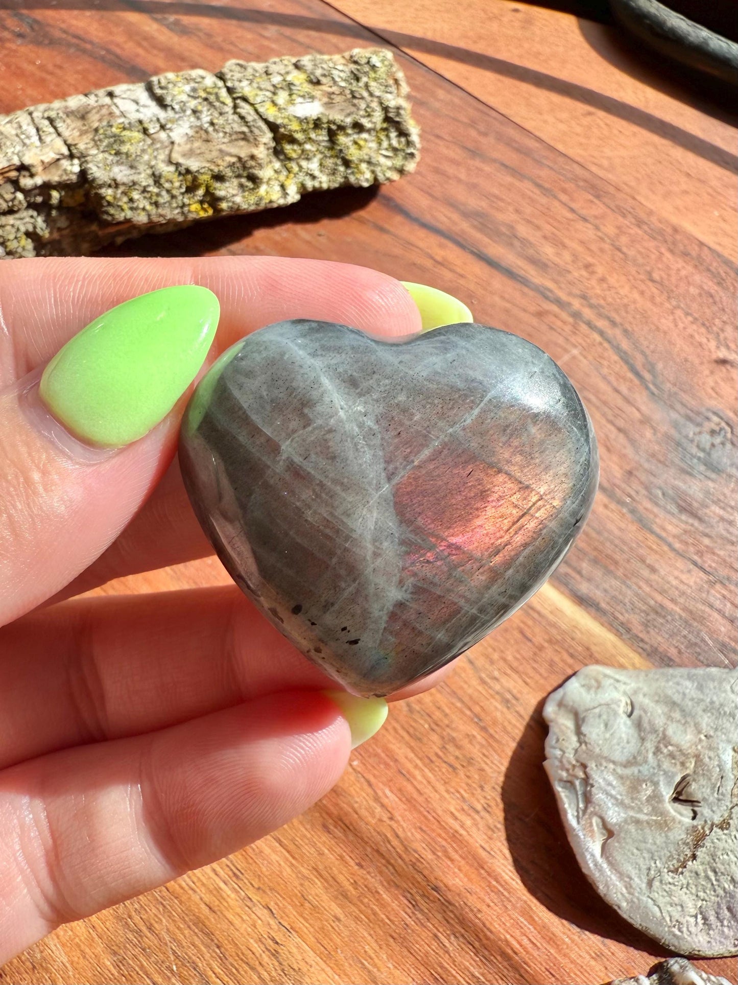 Sunset Flash Labradorite Heart (Small)