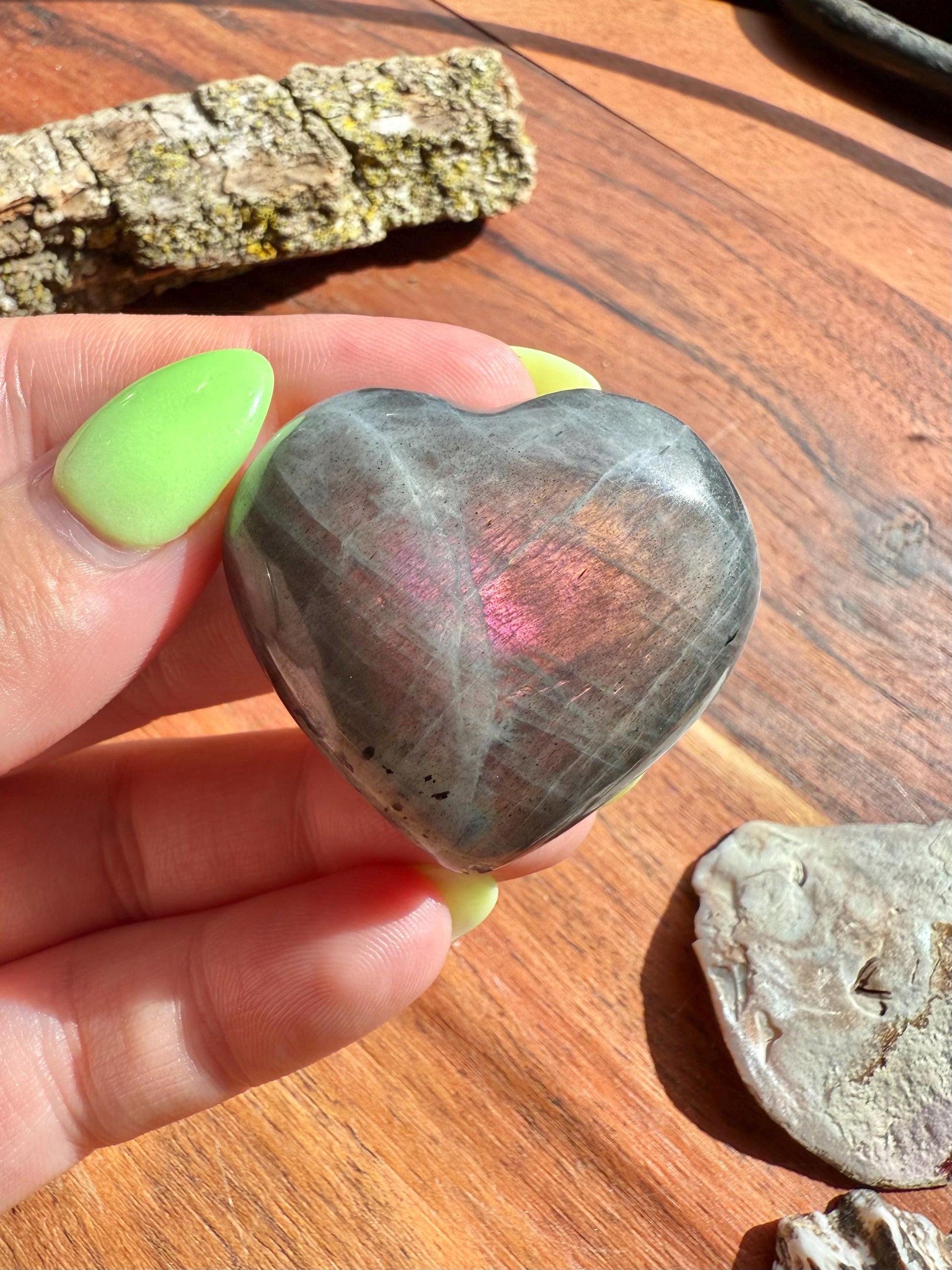 Sunset Flash Labradorite Heart (Small)