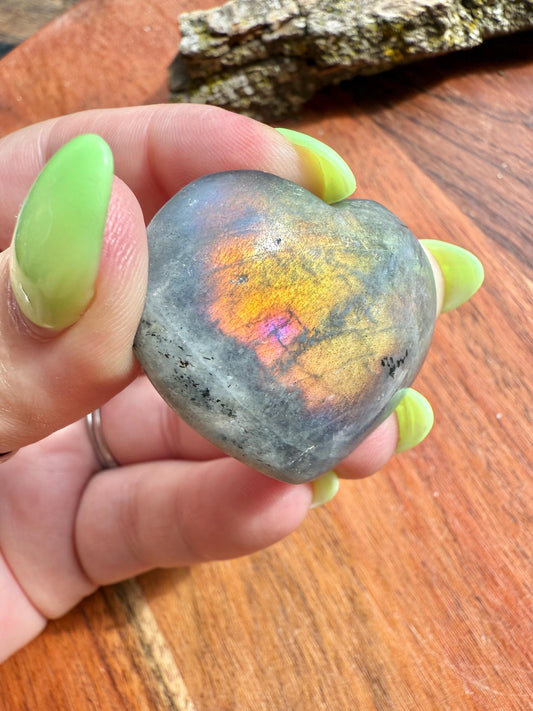 Sunset Flash Labradorite Heart (Small)