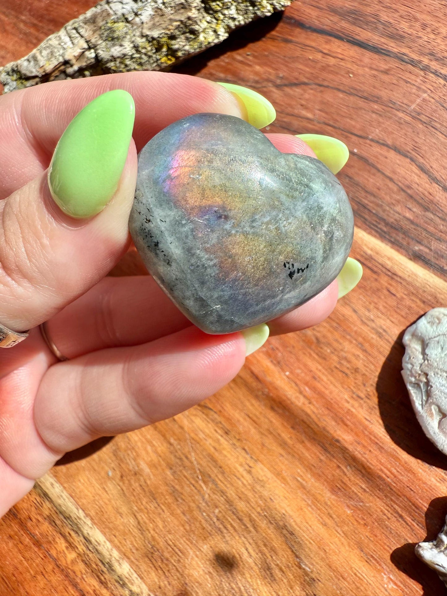 Sunset Flash Labradorite Heart (Small)