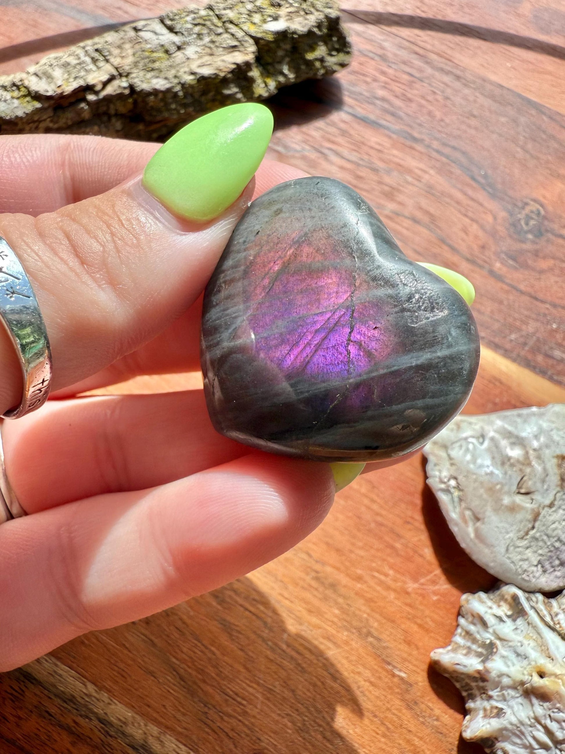 Sunset Flash Labradorite Heart (Small)