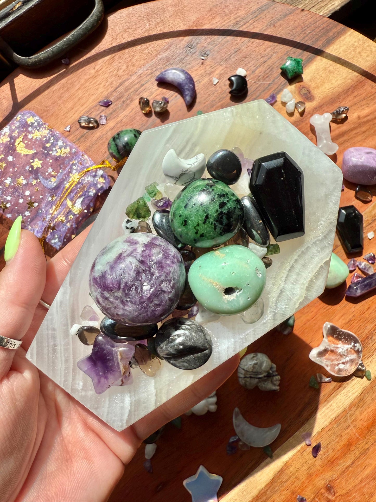 Spooky Season Crystal Scoop [1 Scoop] | Crystal Scoops | Crystal Confetti | Gift for Crystal Lover | Unique Gift | Crystal Tumbles