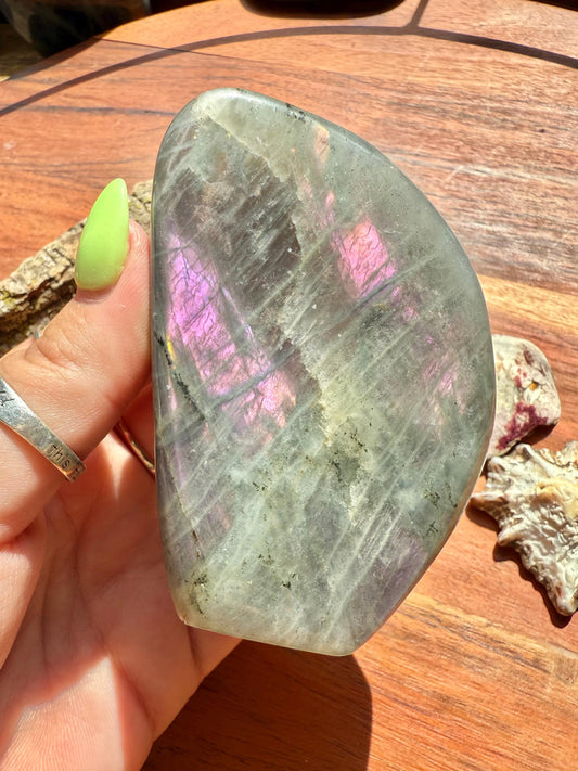 Purple and Pink Flash Labradorite Freeform