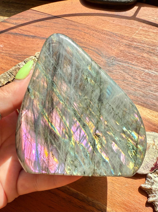 Purple and Pink Flash Labradorite Freeform