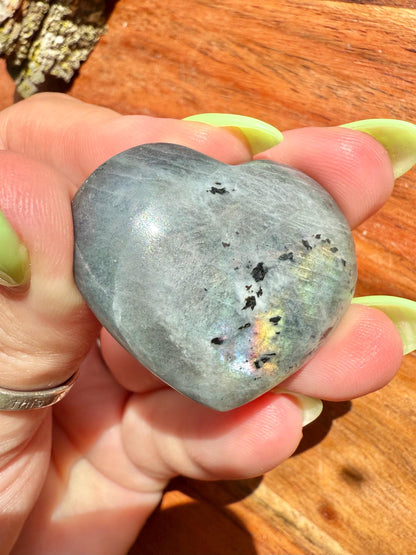 Sunset Flash Labradorite Heart (Small)
