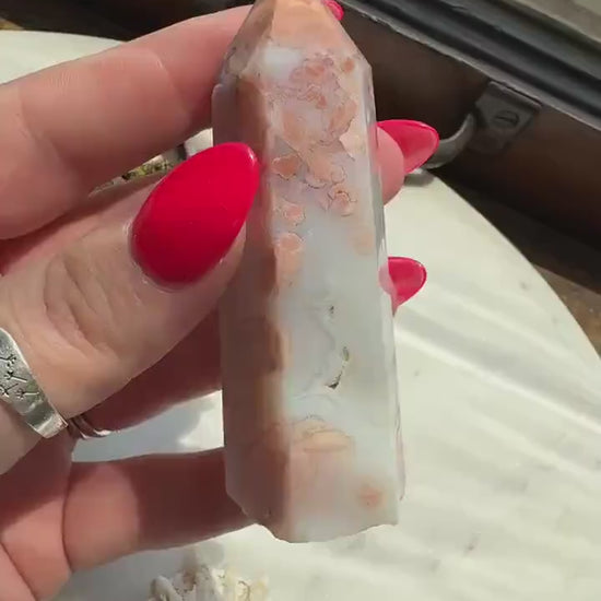 Imperfect Cotton Candy Agate Tower