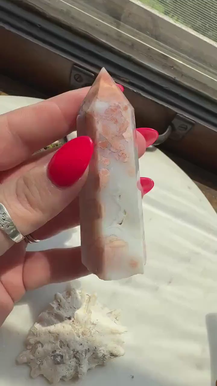 Imperfect Cotton Candy Agate Tower