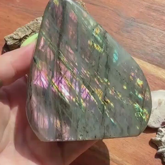 Purple and Pink Flash Labradorite Freeform