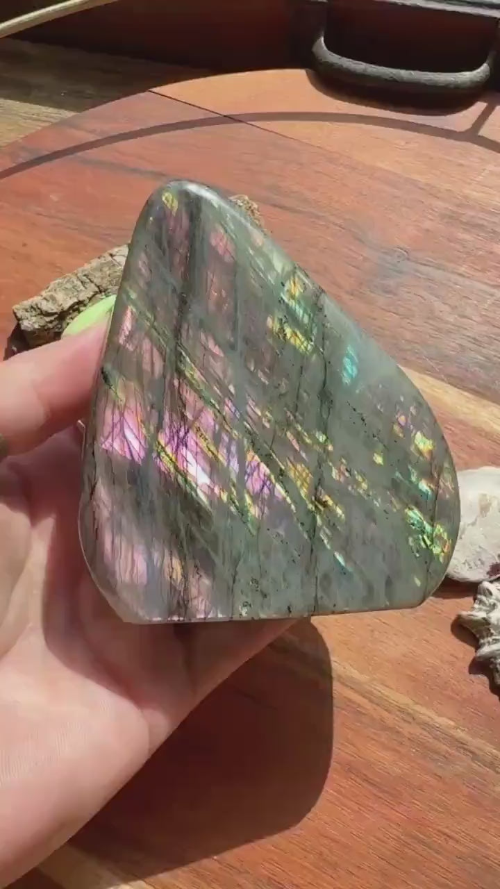 Purple and Pink Flash Labradorite Freeform